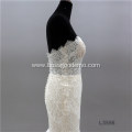Crystal design gorgeous bridal dress Bead lace strapless mermaid wedding dress